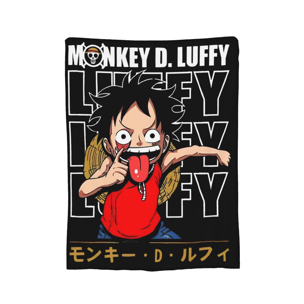 Japanese Anime Blanket Fleece Spring Autumn Luffy Anime Multifunction Lightweight Thin Throw Blanket for Bed Travel Bedspreads