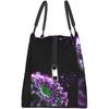 Portable Insulated Lunch Bag Abstract Purple Flowers Waterproof Tote Bento Bag for Office School Hiking Beach Picnic Fishing