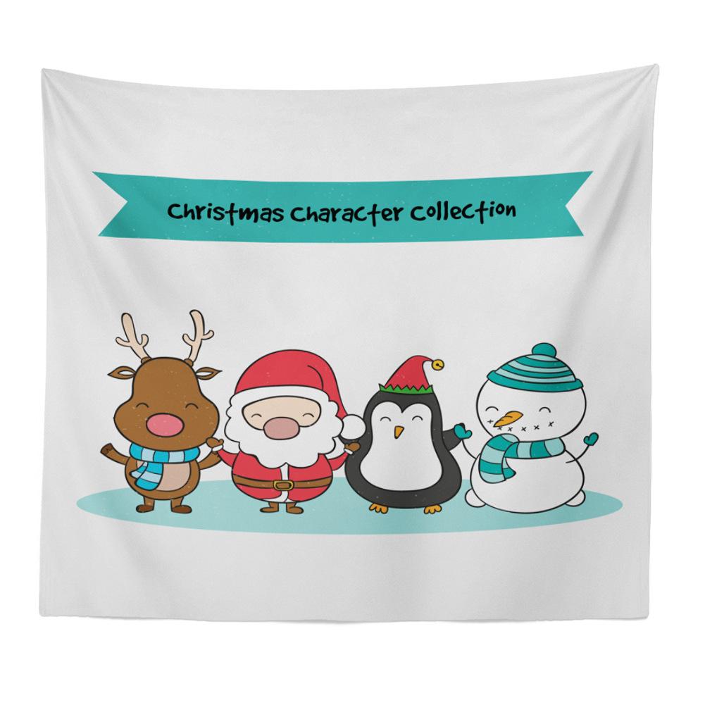 Christmas Series Santa Claus Pattern Tapestry TV Background Wall Landscape Tapestry Hanging Cloth