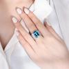Jewelry Aquamarine Yellow Diamond Geometric Adjustable Diamond Ring Main Stone 10 * 14