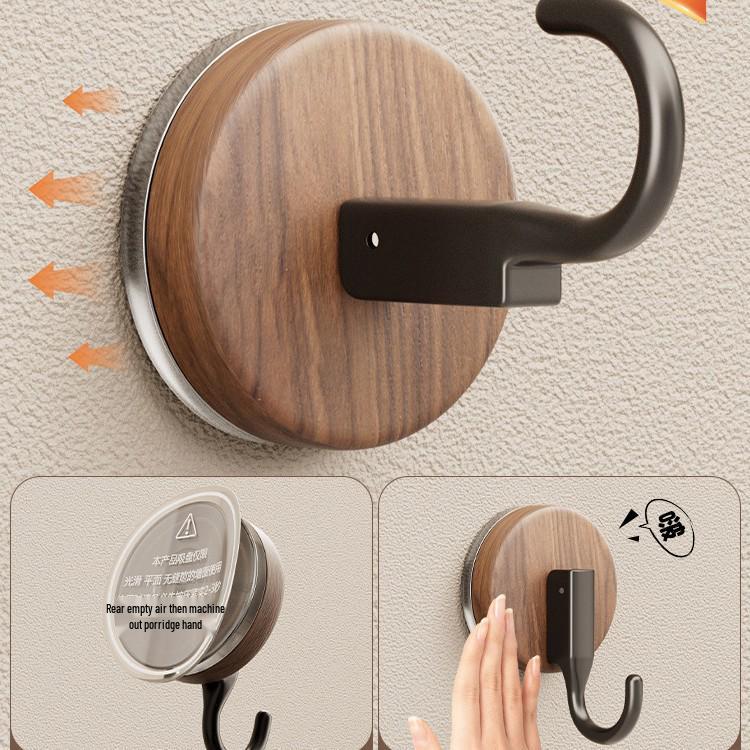 Holzmaserung Saugnapf Haken - Bohrlos, Starke Tragkraft, Rückstandsfrei für Küche, Bad oder Wohnheim.