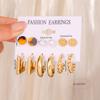 6 Pairs Of Womens Earrings Set New Creative Type C Zircon Geometry Personality Fashion Temperament Earrings