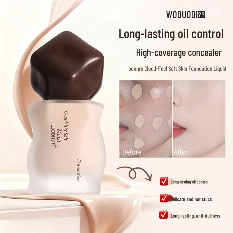 WODWOD Cloud-Soft Hydrating Foundation: Long-Lasting, Waterproof, Sweatproof, Creamy Concealer.