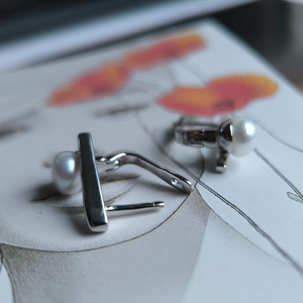 Silver Earrings with Natural Pearls (2187226)