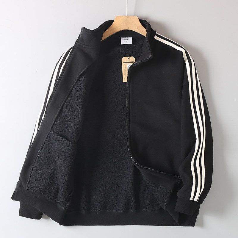 Foreign Trade Cut the Tag off Original Order American Heavy Fleece-lined Men and Women COUPLE'S Stand Collar Hoodie Blazer Jacket Tide