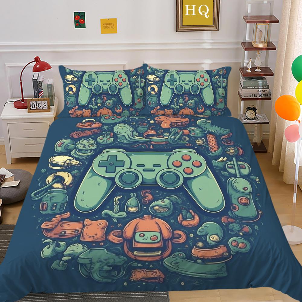 3D Game Console Printing Bedding Set Twin Size Bed Set Cover Children Fashion Design Pillowcase High Quality Bedspread