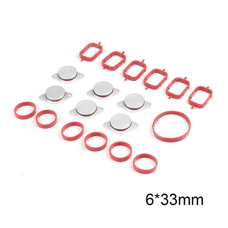1 Set 22/33mm Car Air Intake Inlet Manifold Swirl Blanks Flaps Plate Cover Gaskets Repair Delete Kit for BMW M57 E39 E46 E83 E38