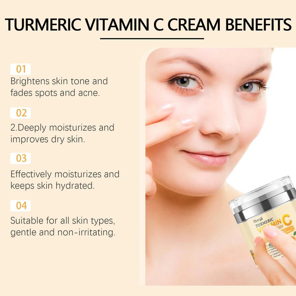 Hoygi Turmeric Vitamin C Brightening Cream For Radiant Even Skin Tone And Moisturizing Hydration