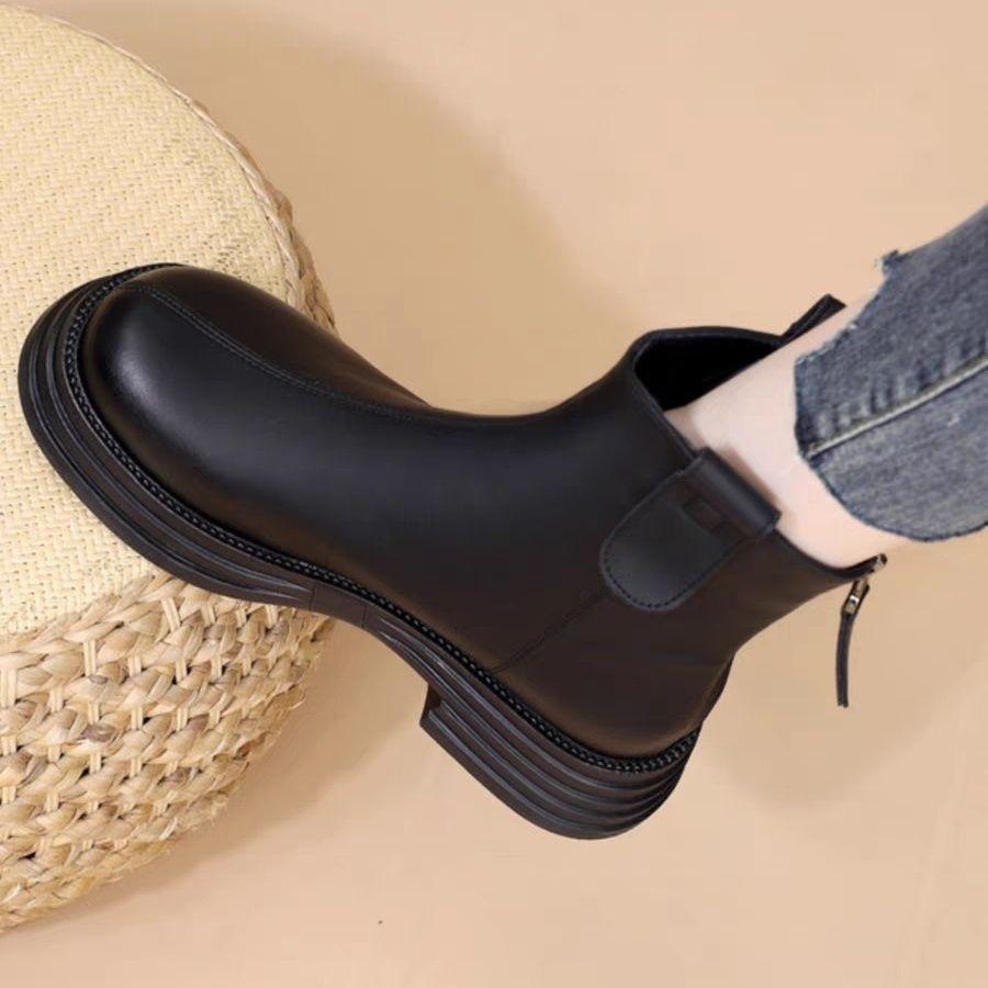 

Chelsea short boots women s 2025 new Martin boots autumn and winter British style thick-soled versatile velvet warm soft-soled boots 35