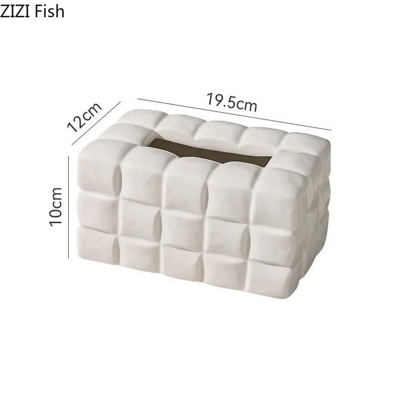 Electroplated Ceramic Tissue Box Creative Napkin Tissue Holder Nordic Home Decoration Art Living Room Tissue Storage Box