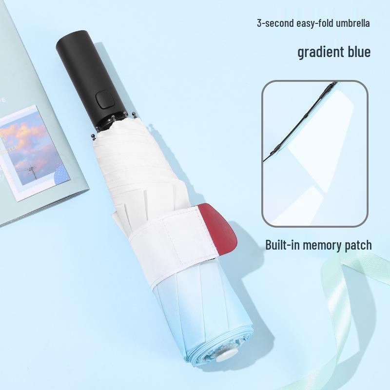 Black Magic Auto-Close Memory Umbrella: Compact, Foldable, Ideal for Business and Gifts