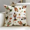 classic theme Nutcracker Soldier Cushion Cover Soft  EasyWash Pillow Case  Versatile for Couch Bed Travel and Office