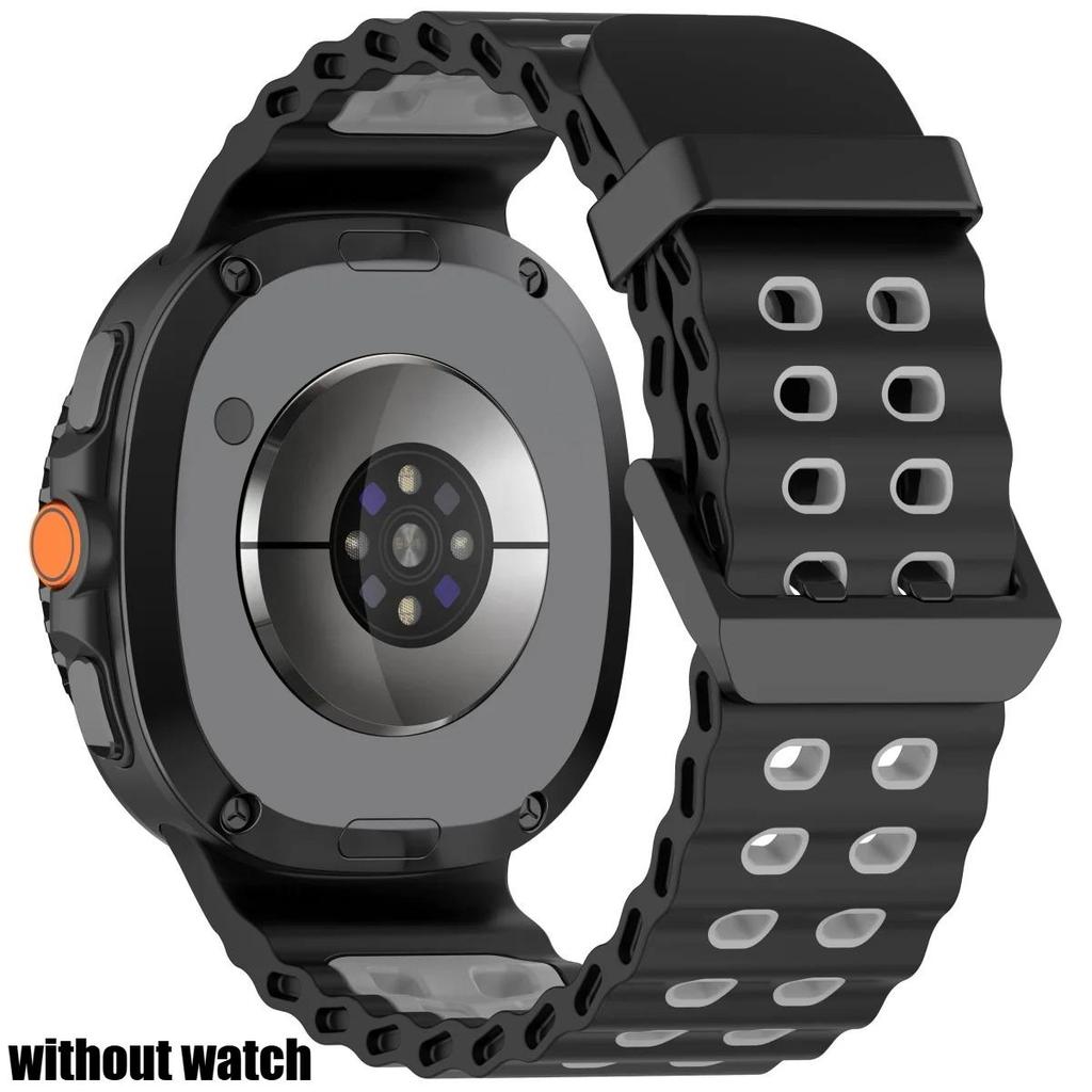 Marine Band for Samsung Galaxy Watch 8/8 Classic Ocean Strap Two-tone Silicone Band for Galaxy Watch 8 40 44mm Sport Bracelet