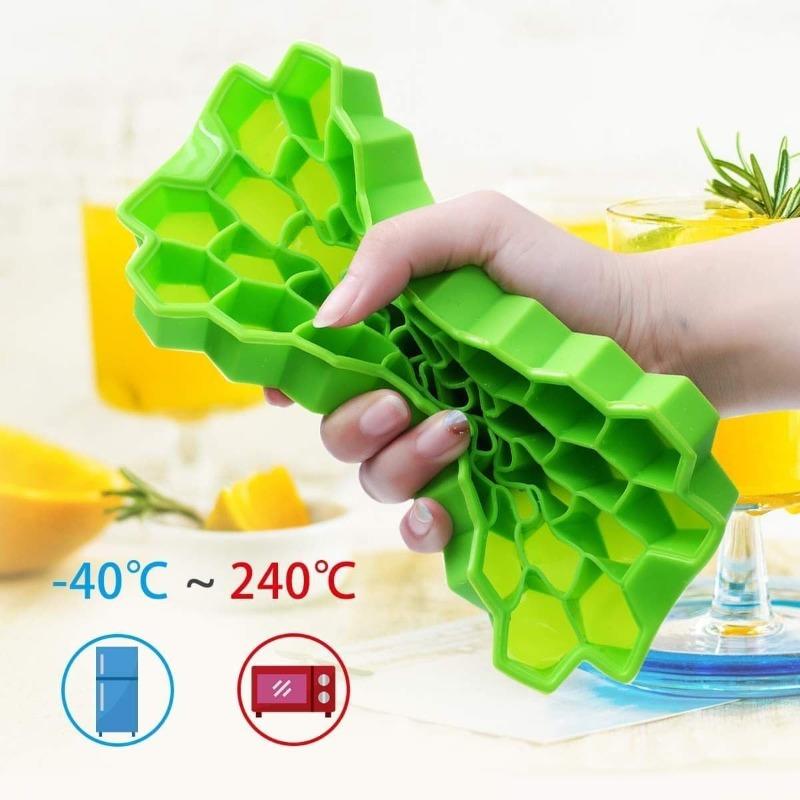 296/37 Cubetti in Silicone a Nido d'Ape Vassoi per Ghiaccio Riutilizzabili per Alimenti Grande Capacità Macchina per il Ghiaccio con Coperchi per Succhi Cocktail Stampini per Ghiaccio