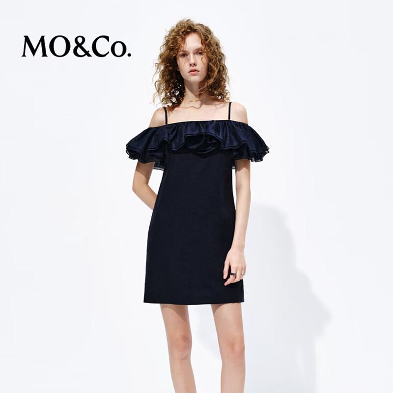 MO&Co. Linen Off-Shoulder Ruffle Dress