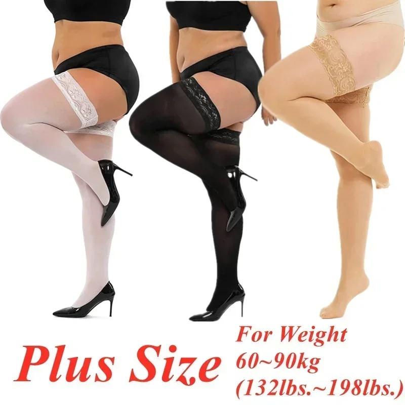 Plus Size Thigh High Stockings Pantyhose Sexy Women Sock Lingerie Sheer Lolita Girls Jk Cosplay Stocking Over Knee High Socks Xl