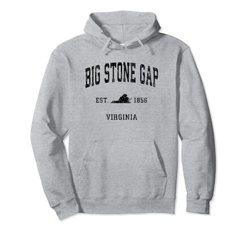Big Stone Gap Virginia VA Vintage Athletic Black Sports Digital Hoodie