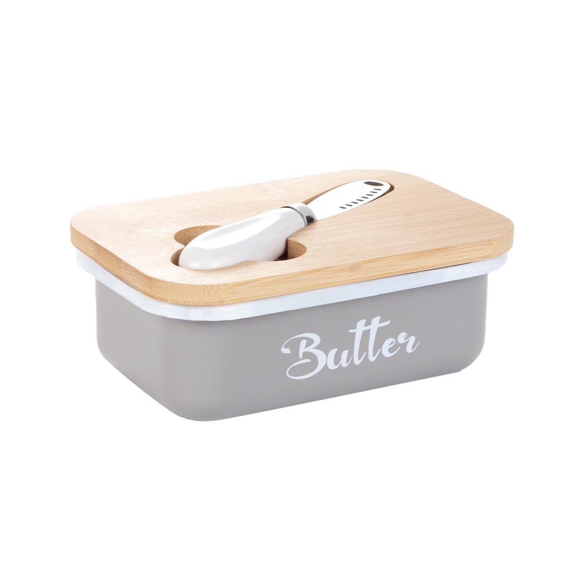 Household Kitchen Iron Butter Dish Butter Sealed Storage Tank Butter Box Storage Cheese Box 6190₽