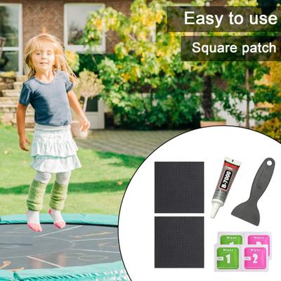 1 Set 4x4-Inch Trampoline Repair Patch Kit with Scraper Adhesive Wiper Waterproof Trampoline