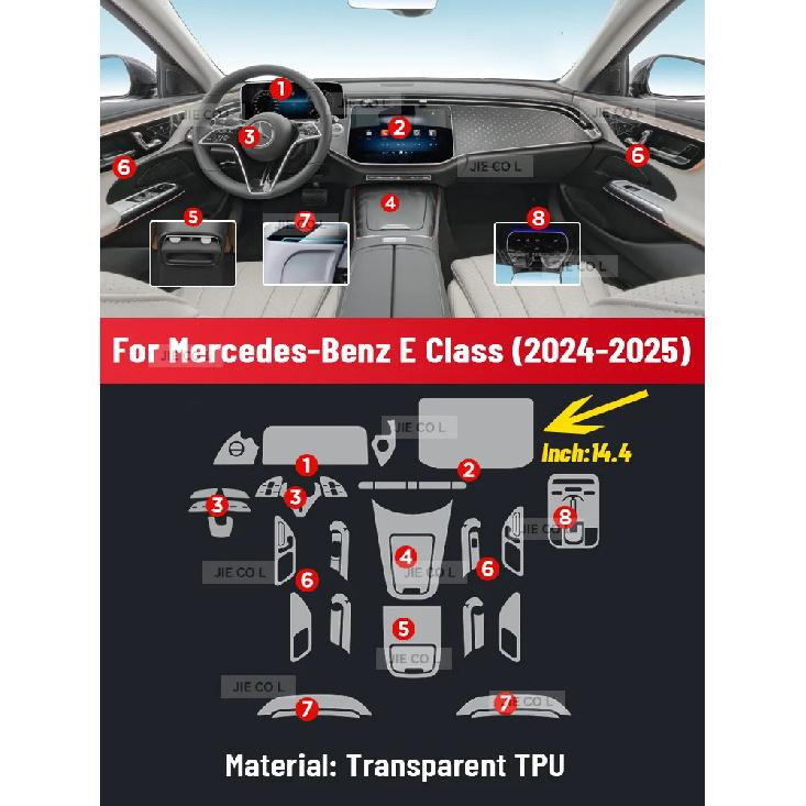 Auto Central Control Screen TPU Navigation Anti Scratch interior Protection Film Navigation For Mercedes Benz E Class 2024 2025