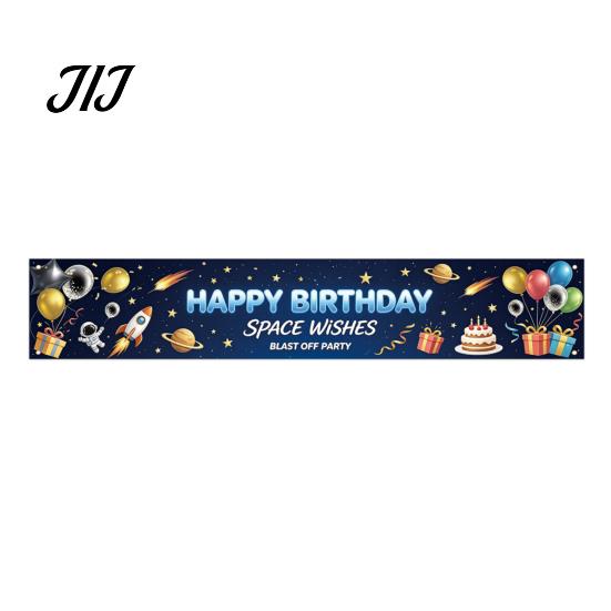 Neon Cyberspace Theme Large Happy Birthday Yard Banner Sign, 70 x 15 Inch Ornament Outdoor Backdrop Decoration for Boys Girls Party Supplies