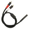 3.5mm to 2RCA Cable Female to Male Stereo Bidirectional Gold Plated Sound Y Splitter Cord for Phone MP3 Speaker 11.8in