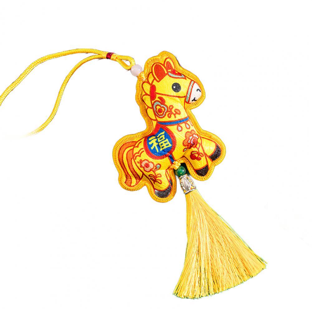 

Zodiac Horse Pendant Tassel Car Pendant Chinese New Year Horse Lucky Hanging Pendant with Tassel/bell Zodiac Feng for Spring XXL жёлтый
