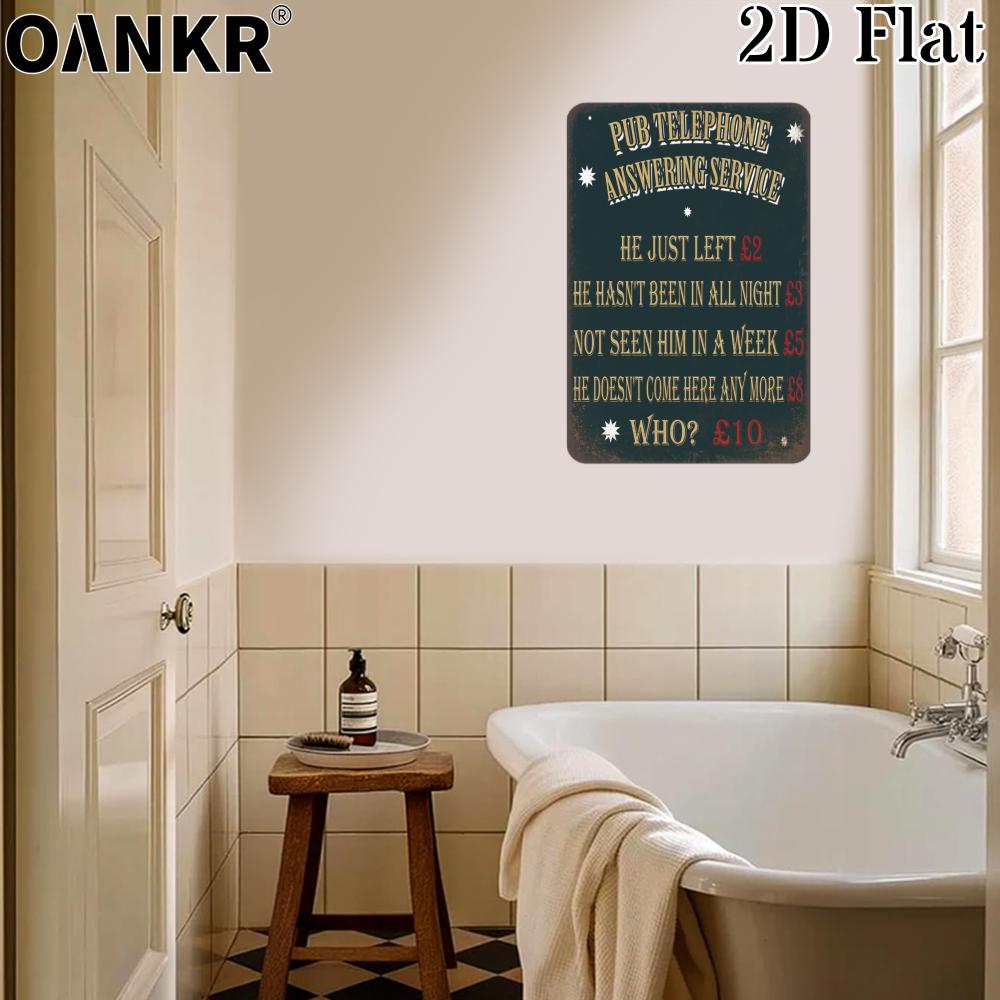 Vintage Art Wall Poster Metal Tin Sign Pub Telephone Answering Service Metal Signs for Man Cave Bathroom Home Wall Decor Plaque 20x30cm(7.8x11.8inch)