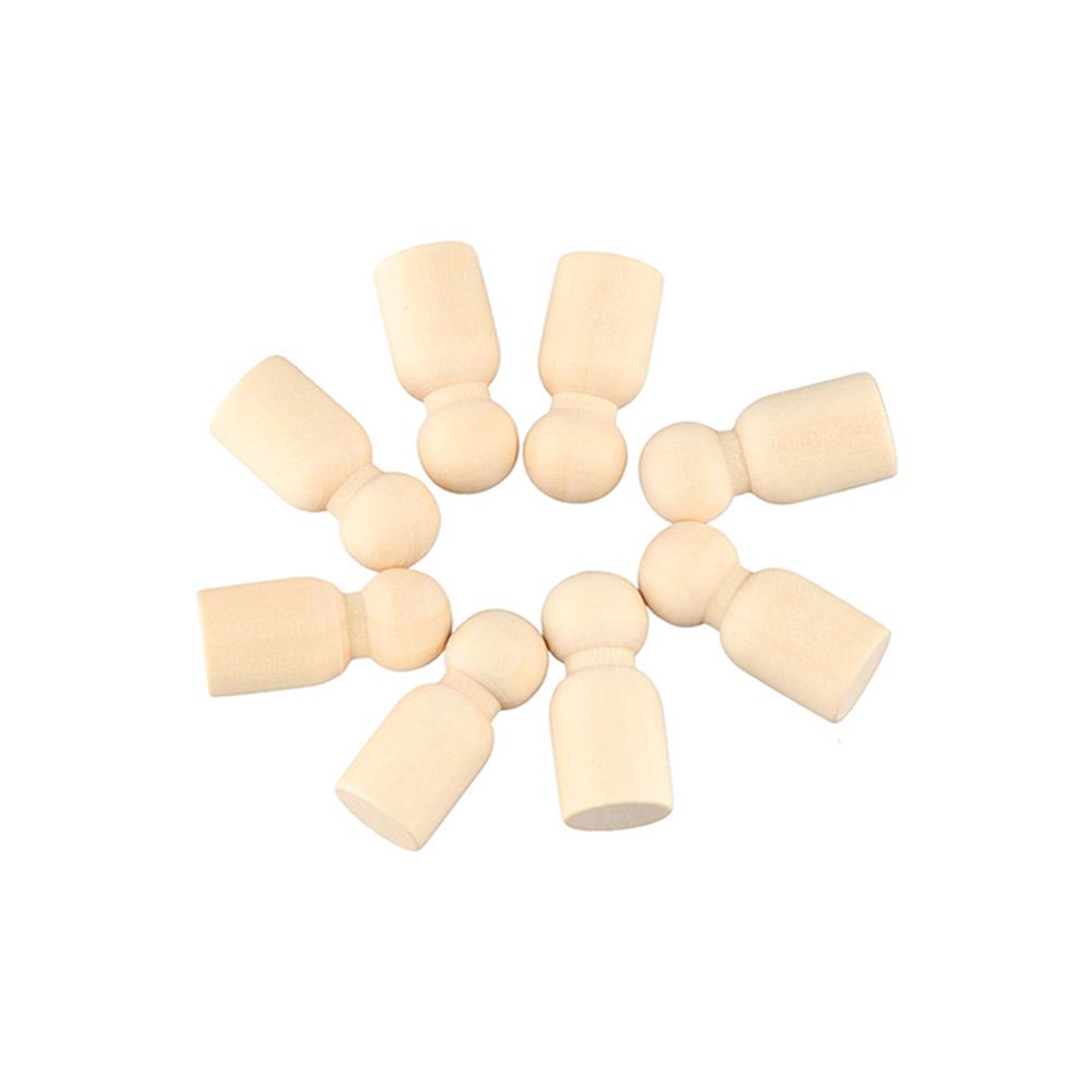 Female Blank Natural Wood Handmade Wooden Peg Doll Unpainted Figures Wedding Decoration Wood Crafts