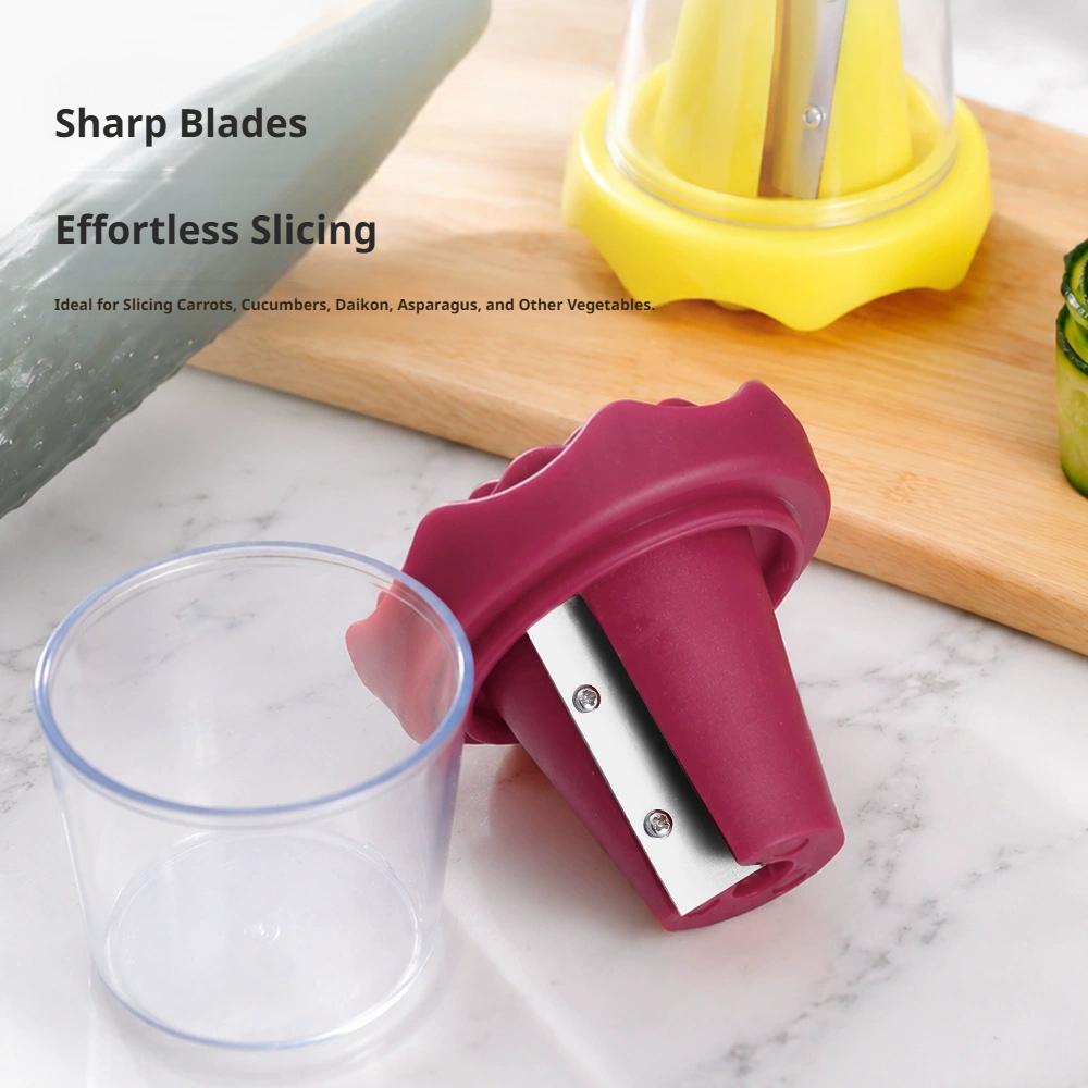 Spiral Vegetable Slicer Spiralizer Cucumber Carrot Flower Carving Cutter Peeler With Protective Cover Kitchen Gadgets7