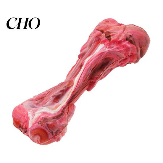 Puppy Teething Toy Realistic Bone Dog Rubber Flesh Chew Teeth Cleaning for Aggressive Chewers Bite Resistant красный