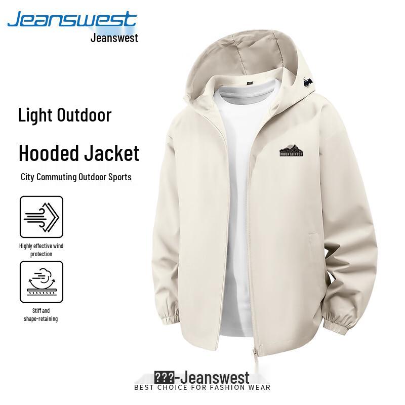Jeanswest Men s Chenille Windproof Water-Repellent Hooded Jacket M (45-60kg)