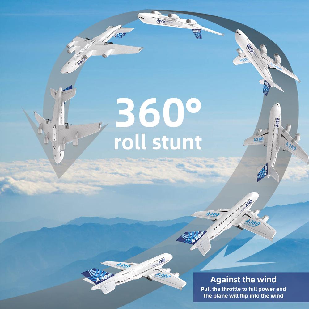 Non-Toxic 3Ch 2Ch A380 Rc Plane Glider Airplanes Remote Control Foam Aircraft Fixed Wing Aircraft 6 Gyroscope Model Airplane Toys Hobbies