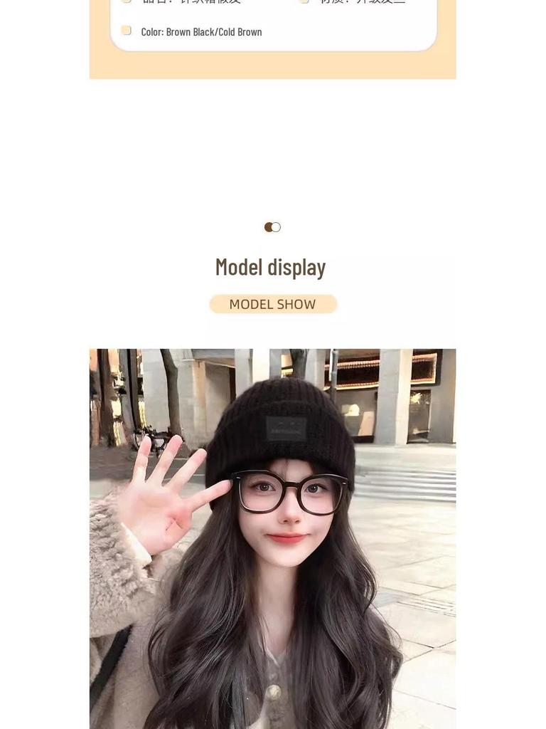 2025 Women's Fashion Knit Hat with Integrated Wig and Hairband for Autumn/Winter