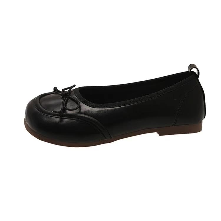 Fashion 2024 Summer Fashion Women's Elegant Square Toe Slip-On Bow Flat Low Shoes