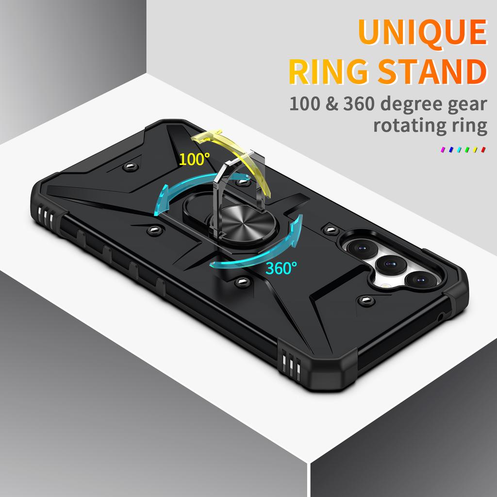 For Samsung Galaxy A15 4G/5G Case Rotation Ring Kickstand PC+ TPU Phone Cover