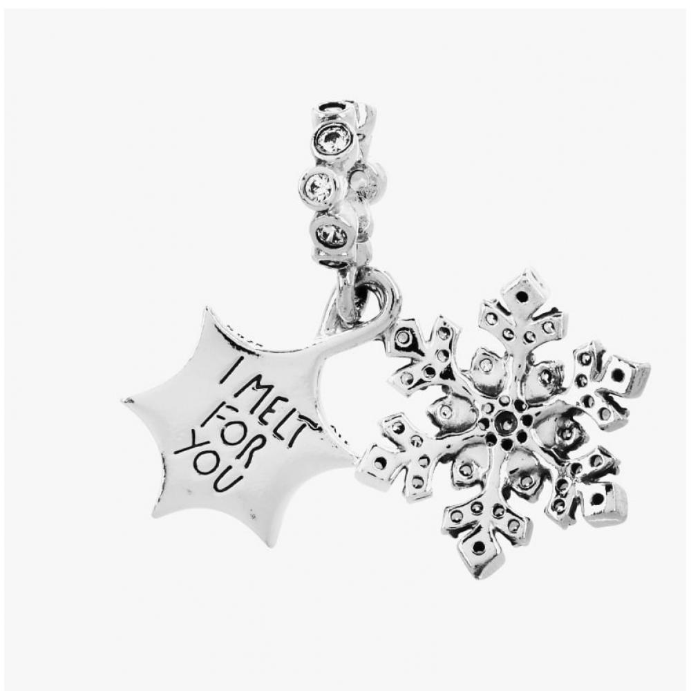 PAndora Opalescent Snowflake Double Pendant And Dangle Silver Charm 794142c01