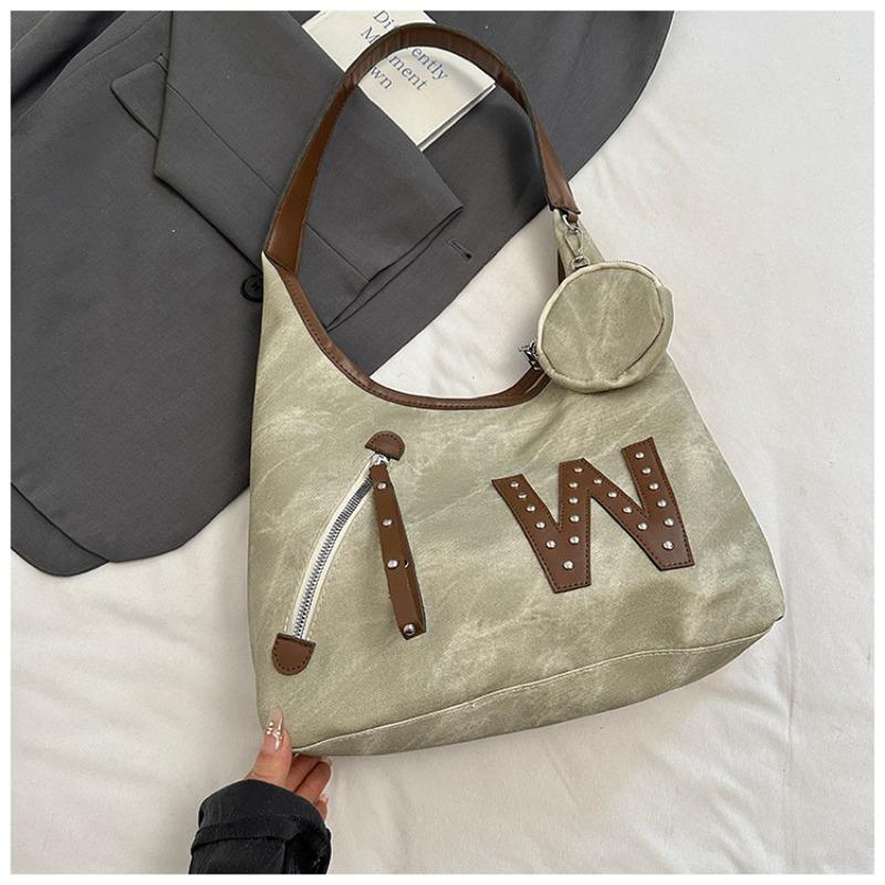 

New niche design trendy tote bag large capacity shoulder underarm bag versatile casual hand bag хаки