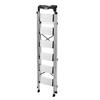 6 Step Ladder, Folding Step Stool with Wide Anti-Slip Pedal and Comfort Handgrip, 150 kg Capacity Portable Aluminum Stepladder, Multi-Use for Kitchen,