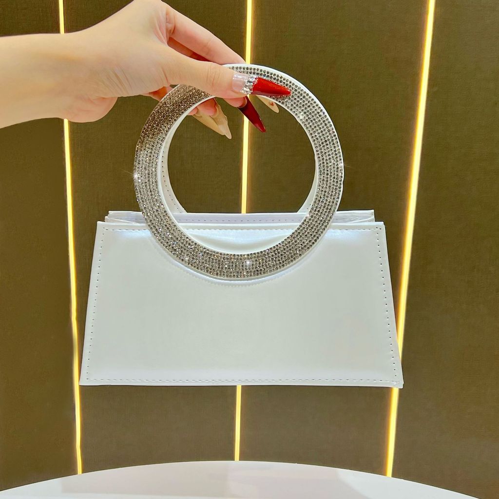 Elegant Pu Evening Clutch With Sparkling Rhinestones For Formal Events