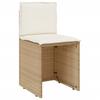 3 piece bistro set with cushions beige poly rattan