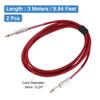 Uxcell 2-Piece Guitar Instrument Cable, 10 Feet 14" To 14" Straight 6.35mm Female To Female Jack Stereo Audio Interconnect Cord Balanced Line for