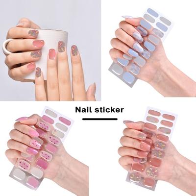 UV-3D-Nagelaufkleber, vollfarbig, spurloses Gelmaterial, schöner, leichter Nagelflicken für ganztägigen Komfort