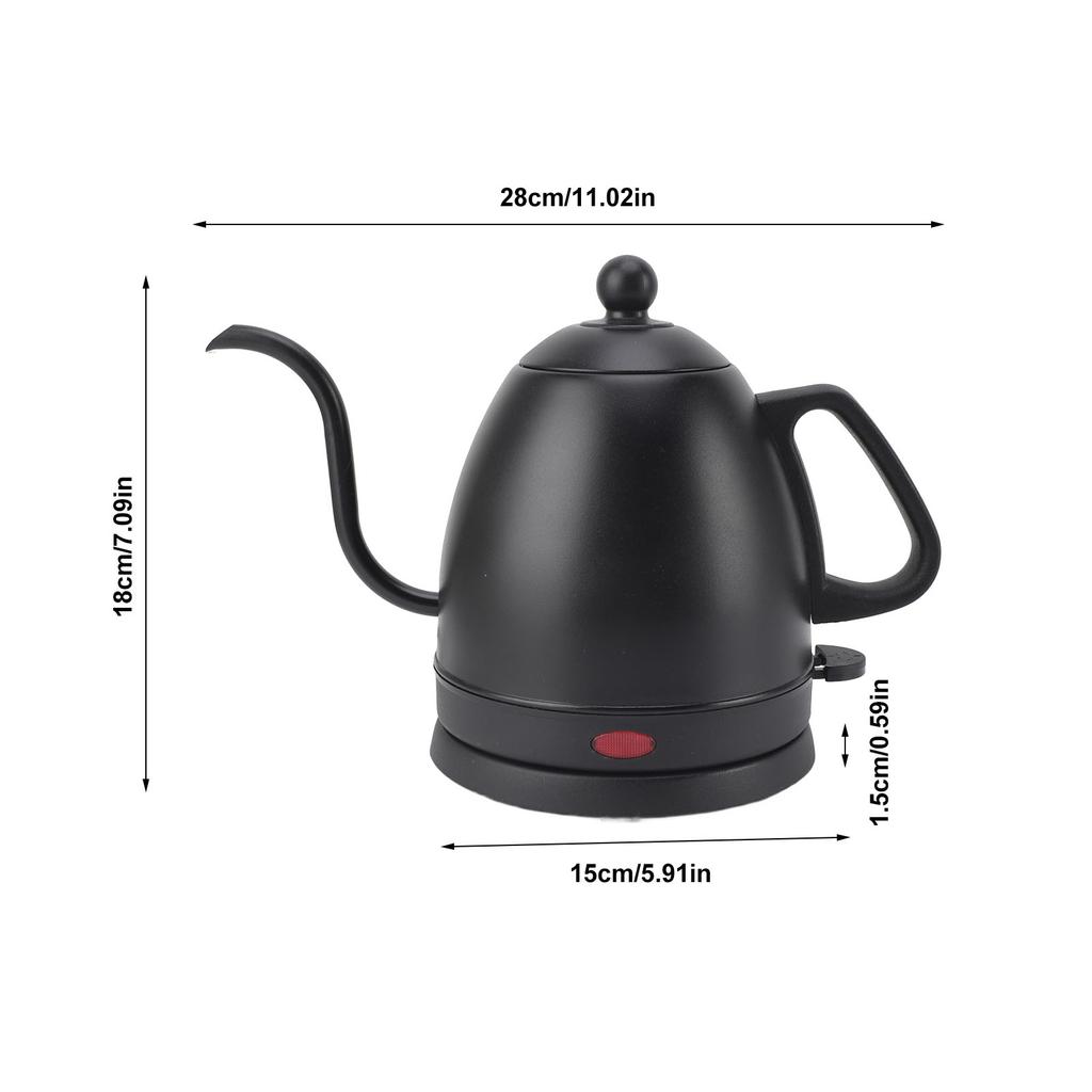 Gooseneck Electric Kettle 800ml 1000W Fast Heating Stainless Steel 304 for Home Tea Coffee