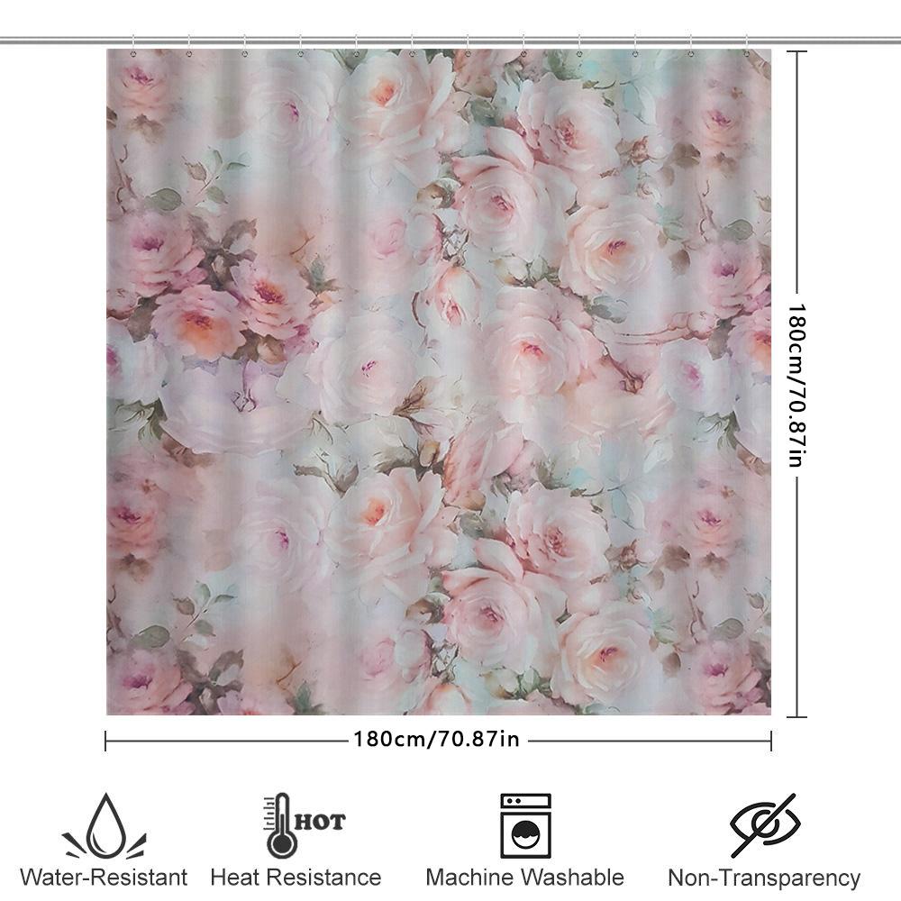 Vibrant Purple Lavender Blue Watercolor Shower Curtain For Bathroom Decor Printed Plastic Fabric Waterproof Bath Mat Cover Size