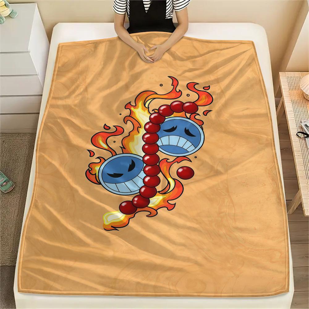 1PC Anime One Piece Patterned Flannel Blanket Suitable For All Seasons For Home Decor Warmth And Comfort Gifts Holiday Present