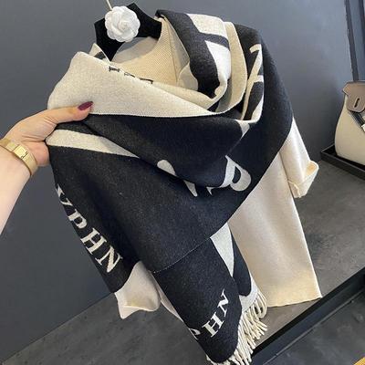 Autumn and Winter Korean Style Versatile Thickened Warm Tassel Shawl Summer Fashion Scarf for Air Conditioned Rooms
