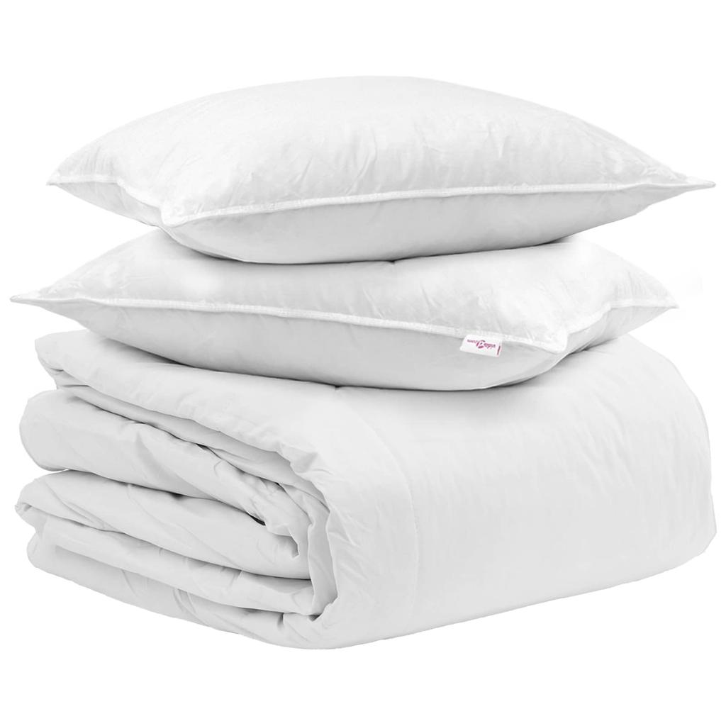 Duvet Set with Pillows 3 pcs White Down Feather