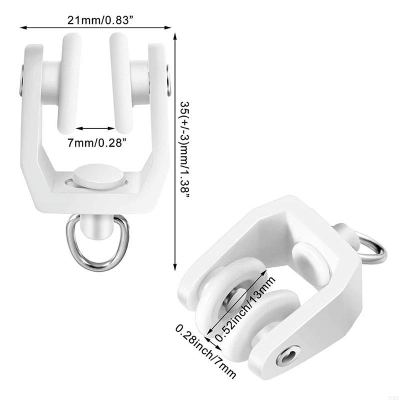 55KF 30pcs Ceiling Curtain Track Rollers Hook Heavy Duty Pulleys Plastic & Steel Hook for Smooth Sliding Window Drapery