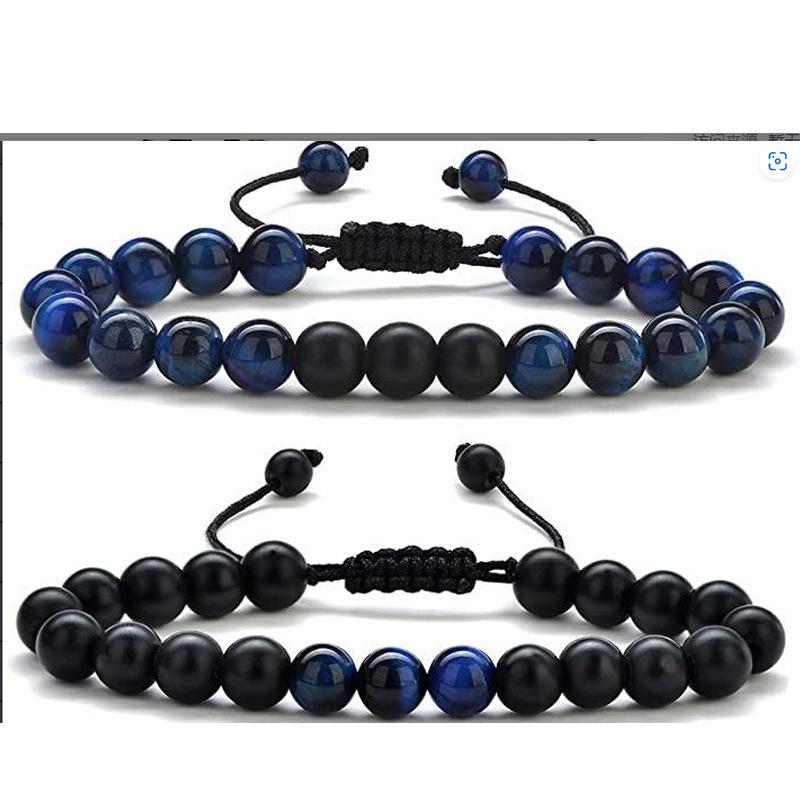 Multicolor Alloy & Volcanic Stone Yoga Bracelet with Turquoise & Tiger Eye Beads